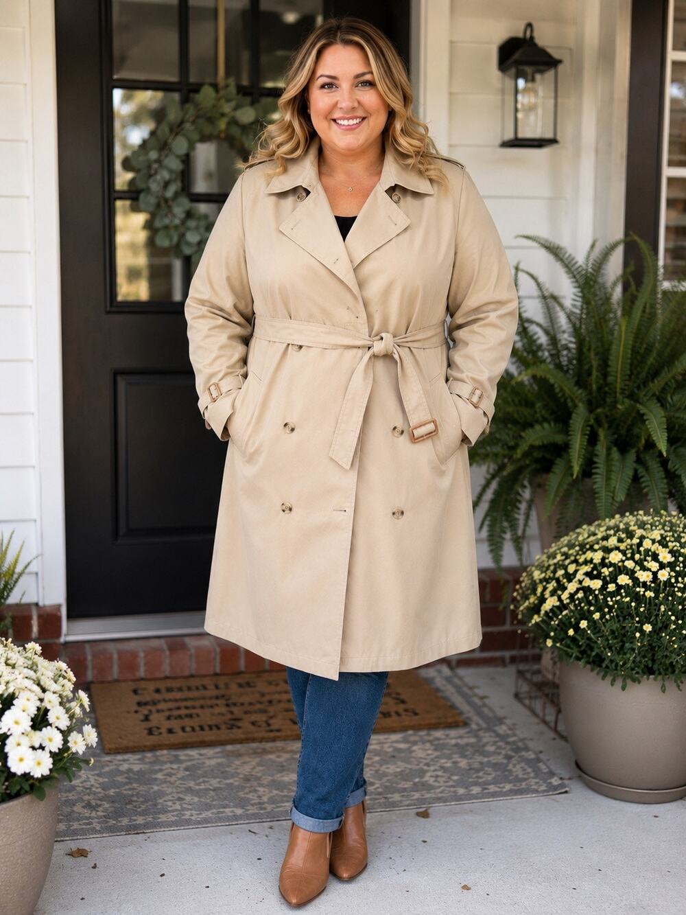 London Fog Women’s Size 16 Trench Coat Tan Khaki Thinsulate Liner Made in USA